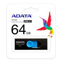 MEMORIA ADATA 64GB USB 3.2 UV320 RETRACTIL NEGRO-AZUL MEMORIA ADATA 64GB USB 3.2 UV320 RETRACTIL NEGRO-AZUL